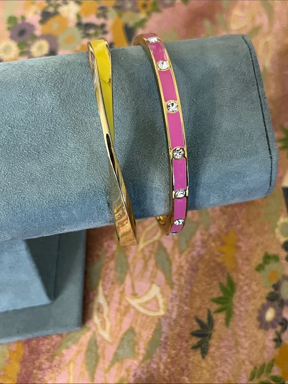 kate spade Yellow and Pink Enamel Hinged Bangle Duo - Picture 4 of 14